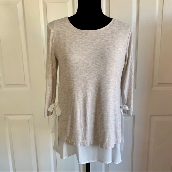 Anthropologie Pebble and Stone Nude Cream Tiered Top - Picture 1 of 8